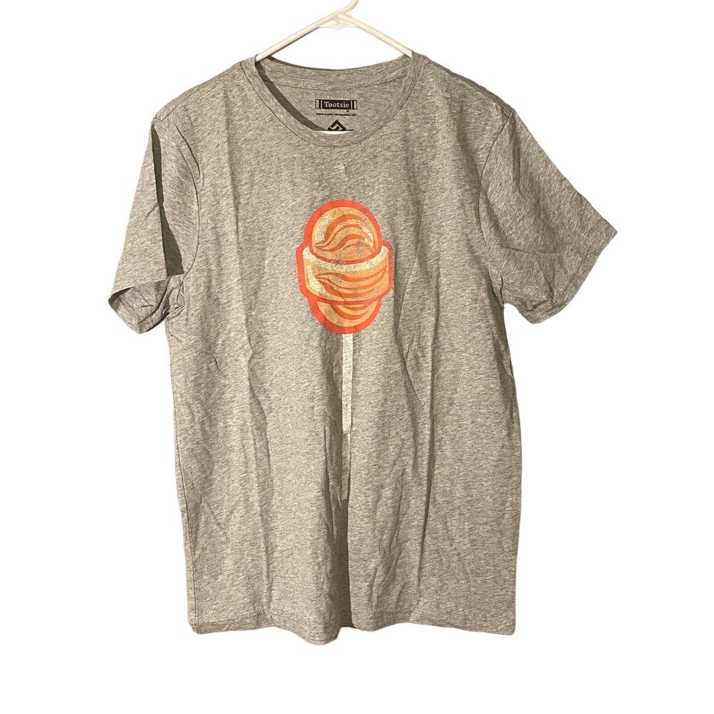 H3 Sportgear Gray Tootsie Pop Logo Graphic Short Sleeve Novelty T-Shirt Men Sz M